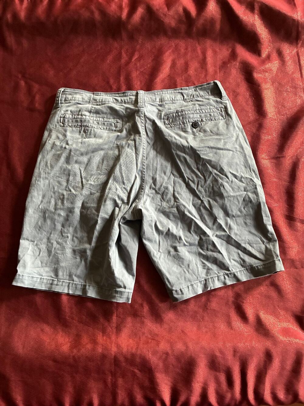 Arizona Jean Co Shorts Mens 34 Gray Cotton Stretch Casual Chino Pockets Comfort
